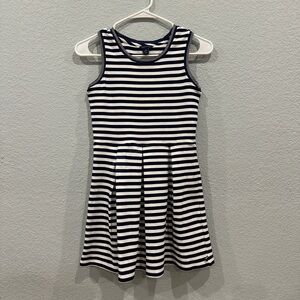 Tommy Hilfiger Girls Navy and White Striped Dress 8/10 - M